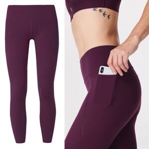 Sweaty Betty Power Workout Leggings Plum Purple High-Rise Pocket Leggings Size S